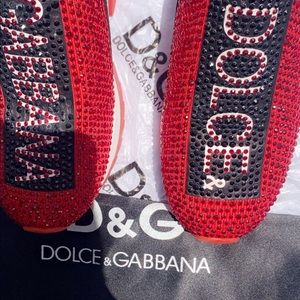 Dolce & Gabbana Crystal Embellished Logo Sneakers